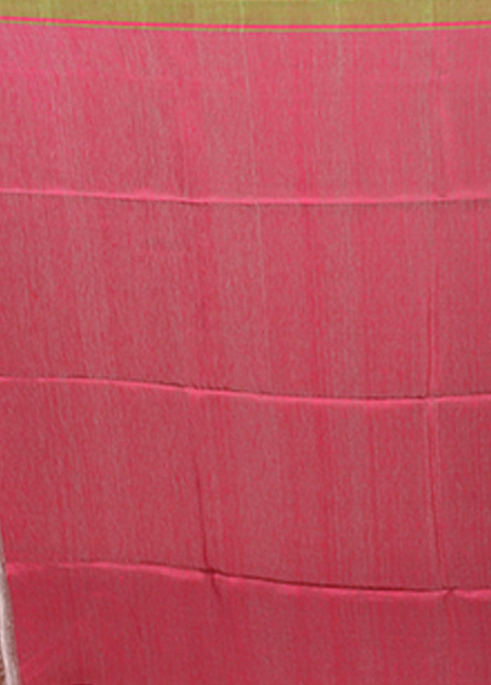 White Linen Silk Saree With Blouse Piece
