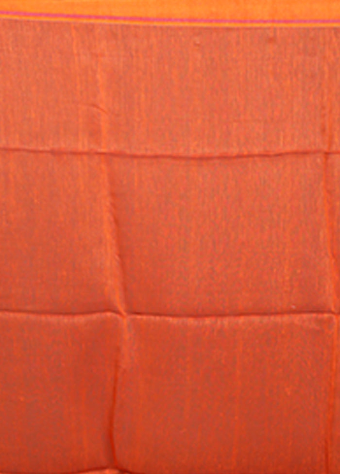 Red Linen Silk Saree With Blouse Piece