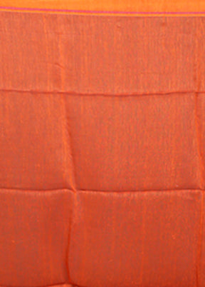 Red Linen Silk Saree With Blouse Piece