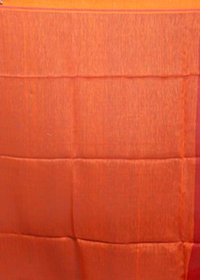 Red Linen Silk Saree With Blouse Piece