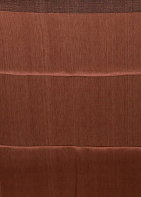Brown Linen Silk Saree With Blouse Piece