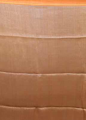 Rust Linen Silk Saree With Blouse Piece