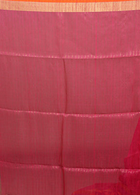 Pink Matka Silk Saree With Blouse Piece