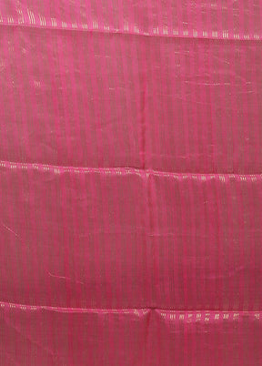 Pink Handloom Matka Pure Silk Saree With Blouse Piece
