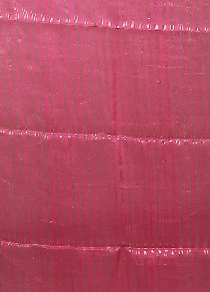 Pink Handloom Matka Pure Silk Saree With Blouse Piece
