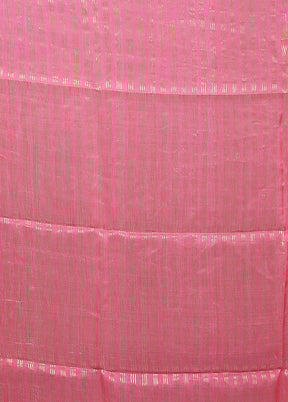 Pink Handloom Matka Pure Silk Saree With Blouse Piece