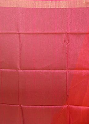 Orange Matka Silk Saree With Blouse Piece