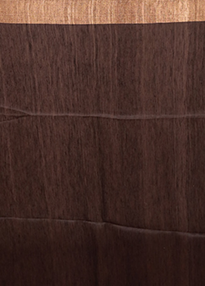 Brown Matka Silk Saree With Blouse Piece