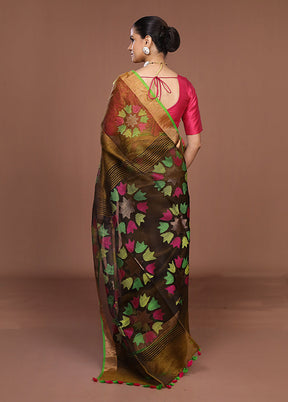 Yellow Matka Silk Saree With Blouse Piece