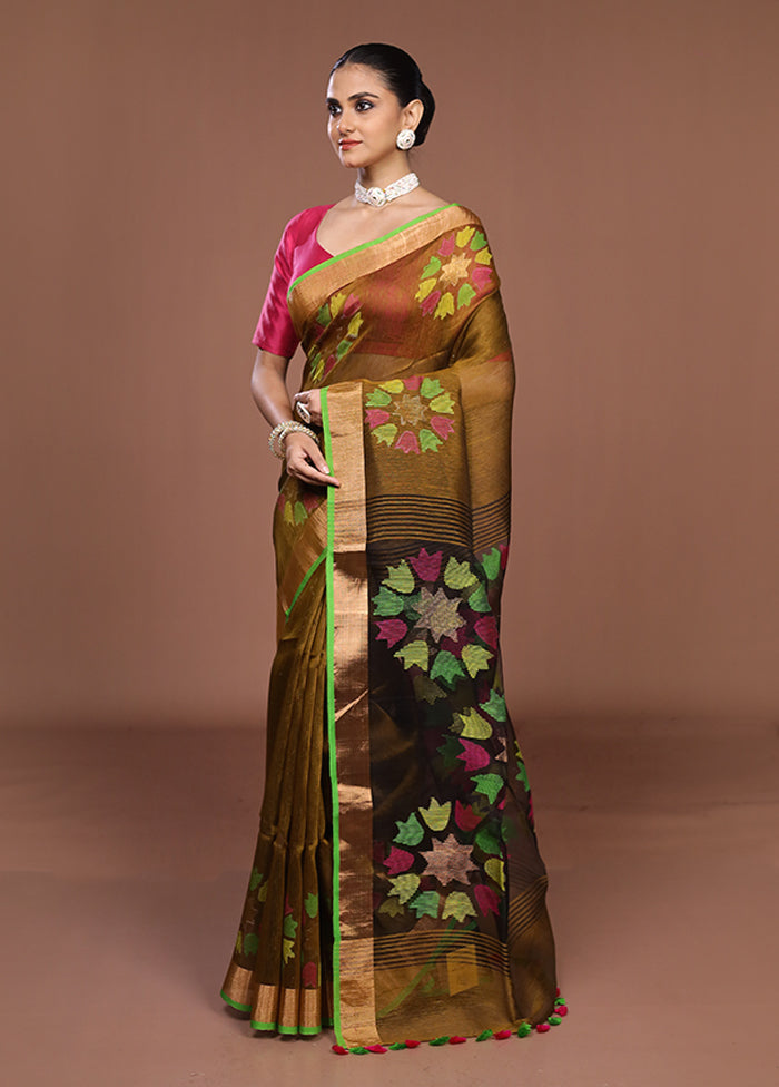 Yellow Matka Silk Saree With Blouse Piece