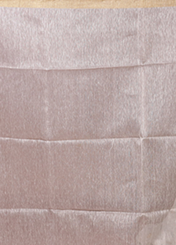 White Matka Silk Saree With Blouse Piece