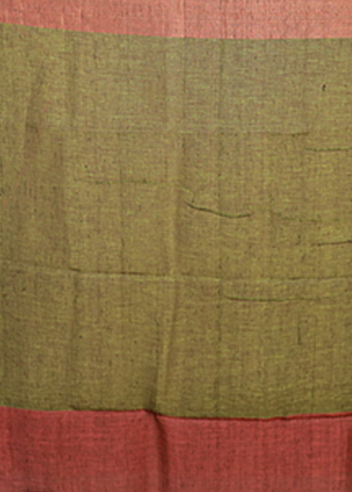 Green Matka Silk Saree With Blouse Piece