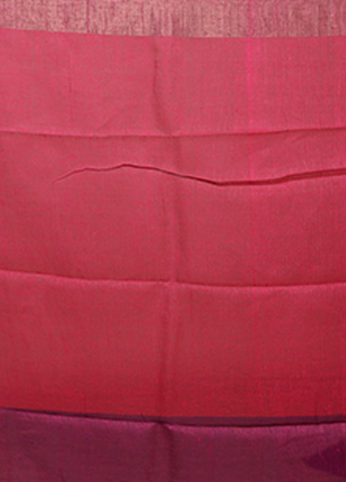 Purple Matka Silk Saree With Blouse Piece