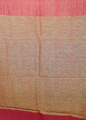 Pink Matka Silk Saree With Blouse Piece
