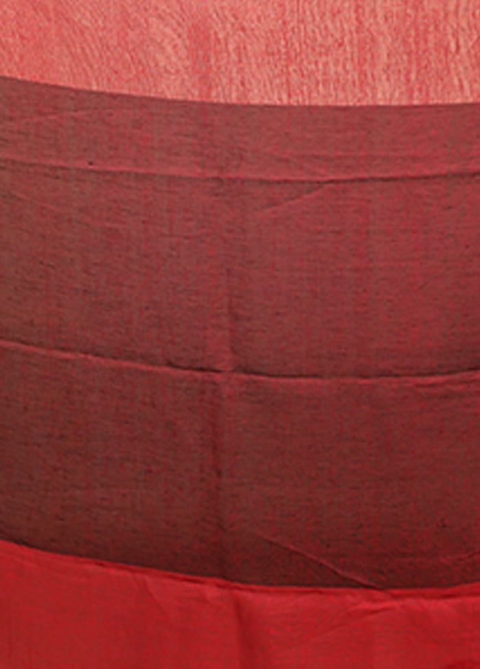 Red Matka Silk Saree With Blouse Piece