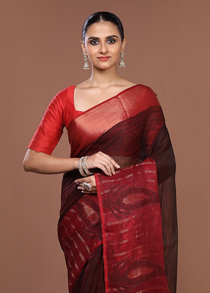 Red Matka Silk Saree With Blouse Piece