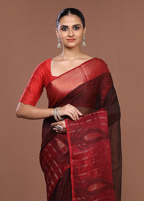 Red Matka Silk Saree With Blouse Piece