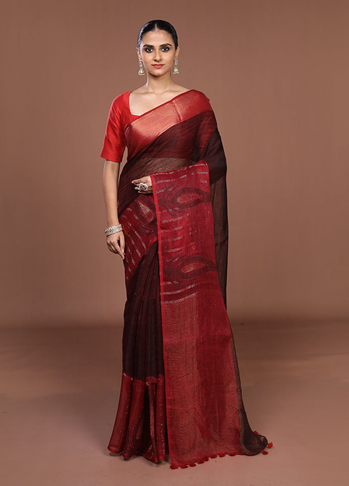 Red Matka Silk Saree With Blouse Piece