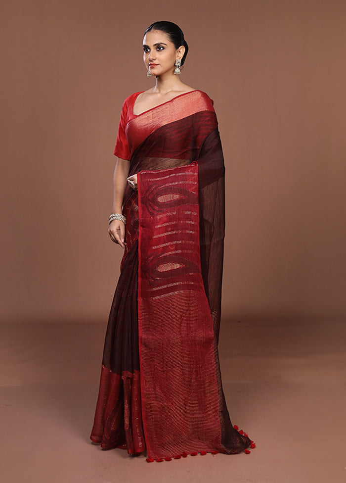 Red Matka Silk Saree With Blouse Piece