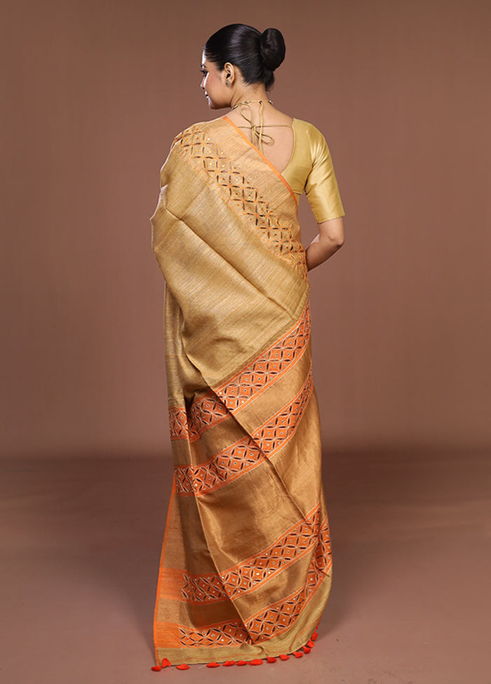 Purple Handloom Matka Pure Silk Saree With Blouse Piece
