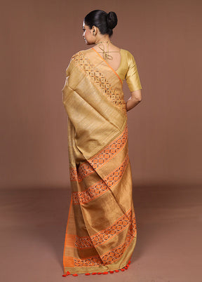 Purple Handloom Matka Pure Silk Saree With Blouse Piece