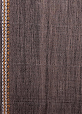Grey Handloom Matka Pure Silk Saree With Blouse Piece