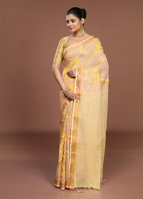 Cream Handloom Matka Pure Silk Saree With Blouse Piece