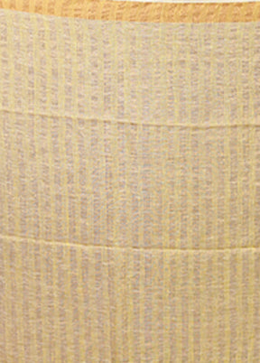 Cream Handloom Matka Pure Silk Saree With Blouse Piece