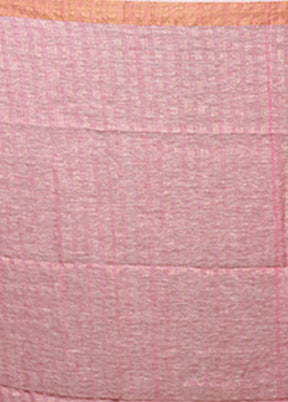 Pink Handloom Matka Pure Silk Saree With Blouse Piece