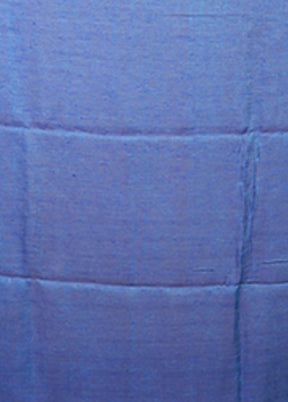 Blue Handloom Matka Pure Silk Saree With Blouse Piece