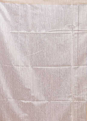 White Handloom Matka Pure Silk Saree With Blouse Piece