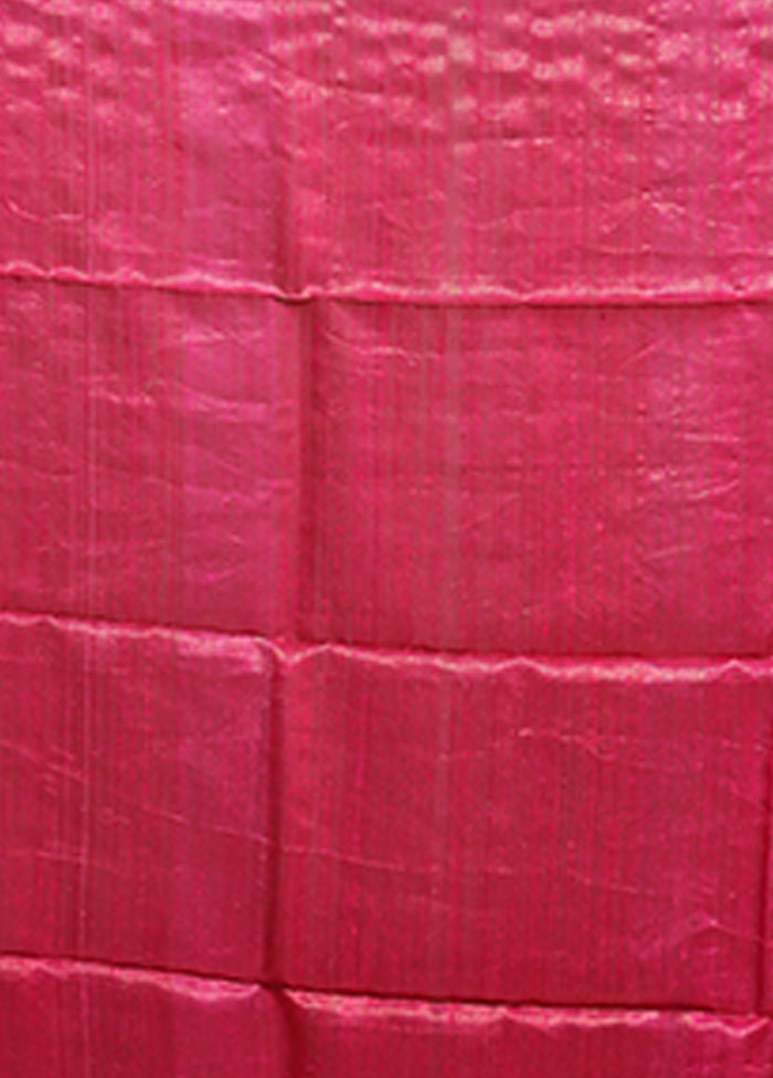 Pink Handloom Matka Pure Silk Saree With Blouse Piece