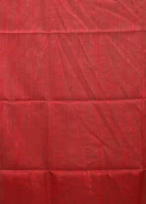 Red Handloom Matka Pure Silk Saree With Blouse Piece