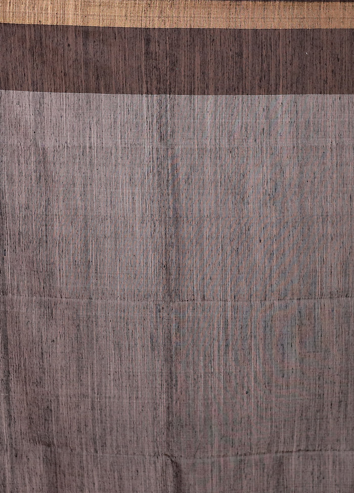 Black Handloom Matka Pure Silk Saree With Blouse Piece
