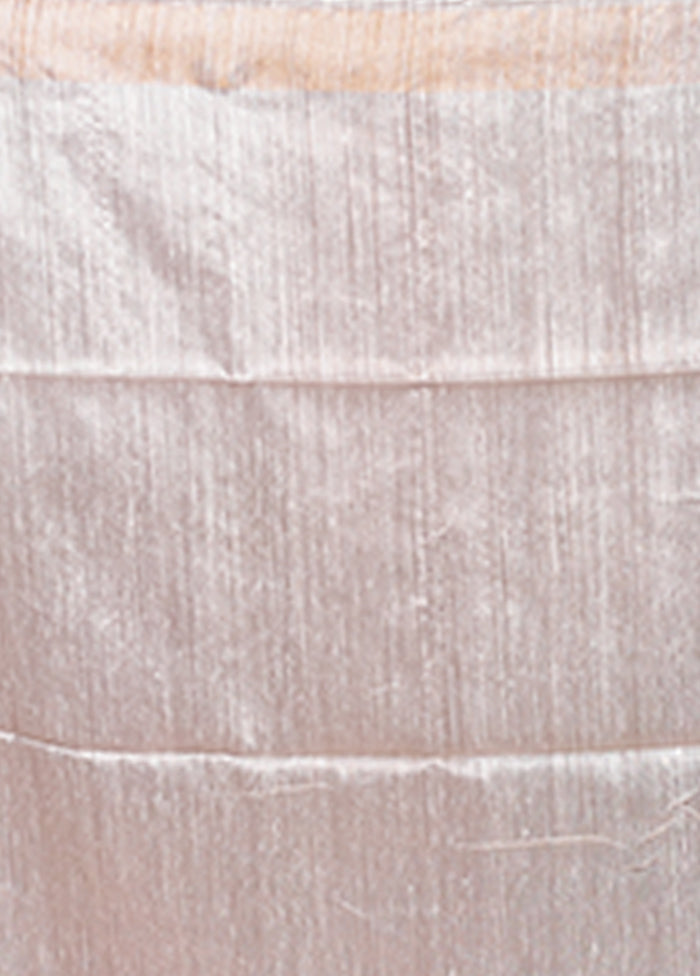 White Handloom Matka Pure Silk Saree With Blouse Piece