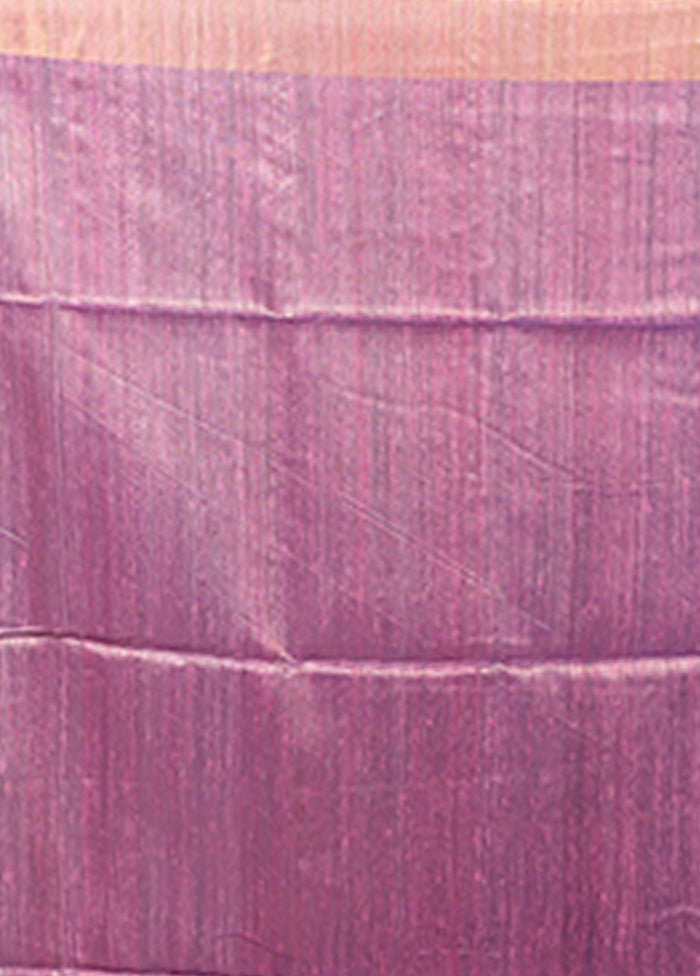 Purple Handloom Matka Pure Silk Saree With Blouse Piece