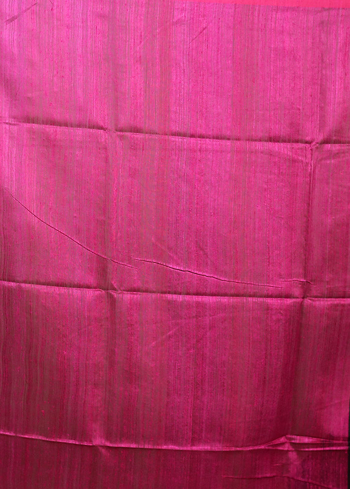 Black Handloom Matka Pure Silk Saree With Blouse Piece