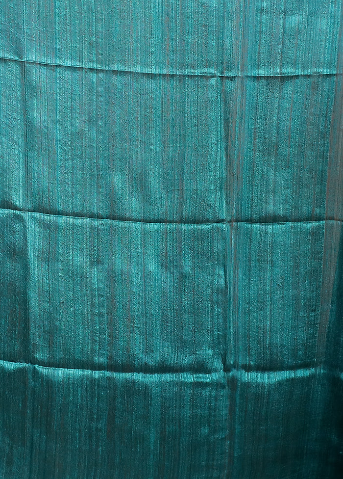 Green Handloom Matka Pure Silk Saree With Blouse Piece