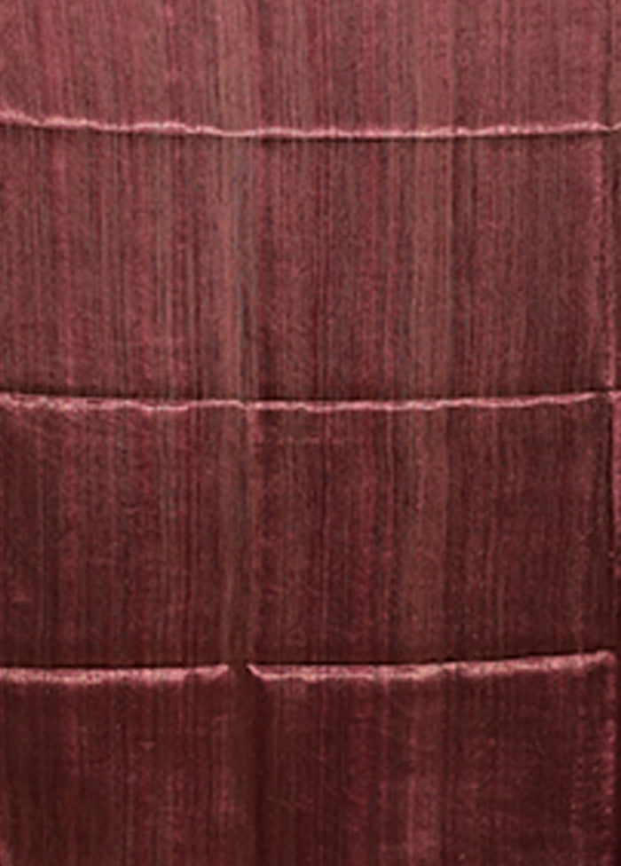 Maroon Handloom Matka Pure Silk Saree With Blouse Piece