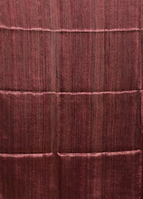 Maroon Handloom Matka Pure Silk Saree With Blouse Piece