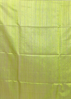 Green Handloom Matka Pure Silk Saree With Blouse Piece