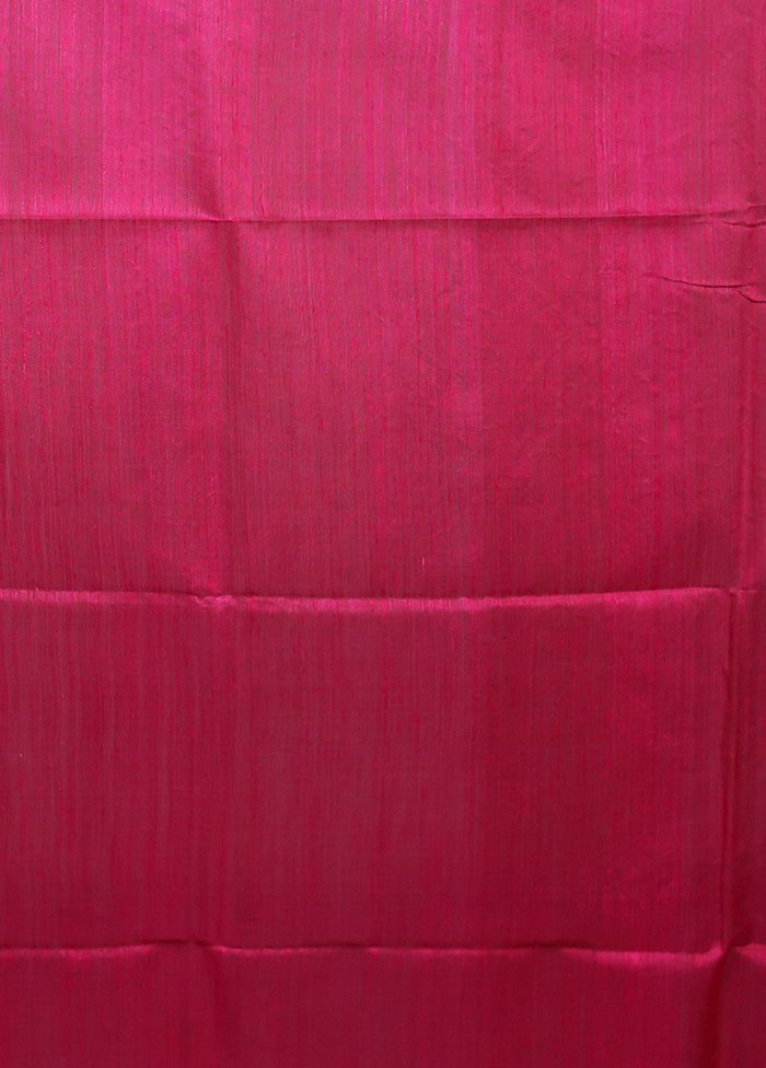 Pink Handloom Matka Pure Silk Saree With Blouse Piece