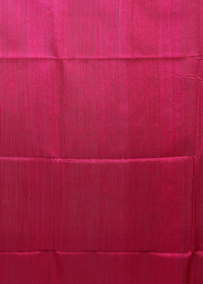 Pink Handloom Matka Pure Silk Saree With Blouse Piece