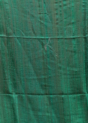 Green Handloom Matka Pure Silk Saree With Blouse Piece