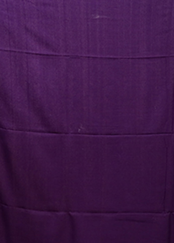 Purple Handloom Matka Pure Silk Saree With Blouse Piece