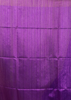Purple Handloom Matka Pure Silk Saree With Blouse Piece