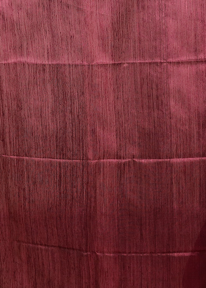 Purple Handloom Matka Pure Silk Saree With Blouse Piece