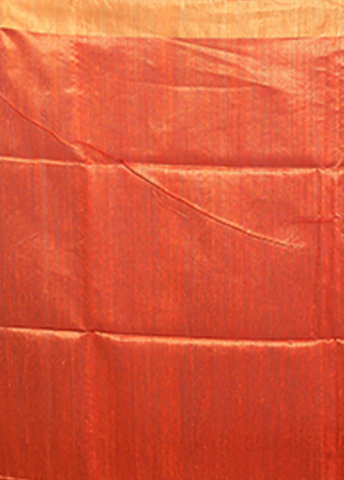 Red Handloom Matka Pure Silk Saree With Blouse Piece