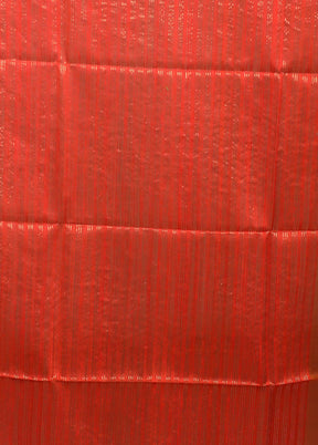 Rust Handloom Matka Pure Silk Saree With Blouse Piece