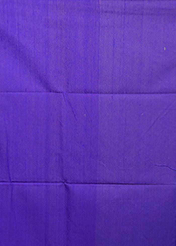 Blue Handloom Matka Pure Silk Saree With Blouse Piece